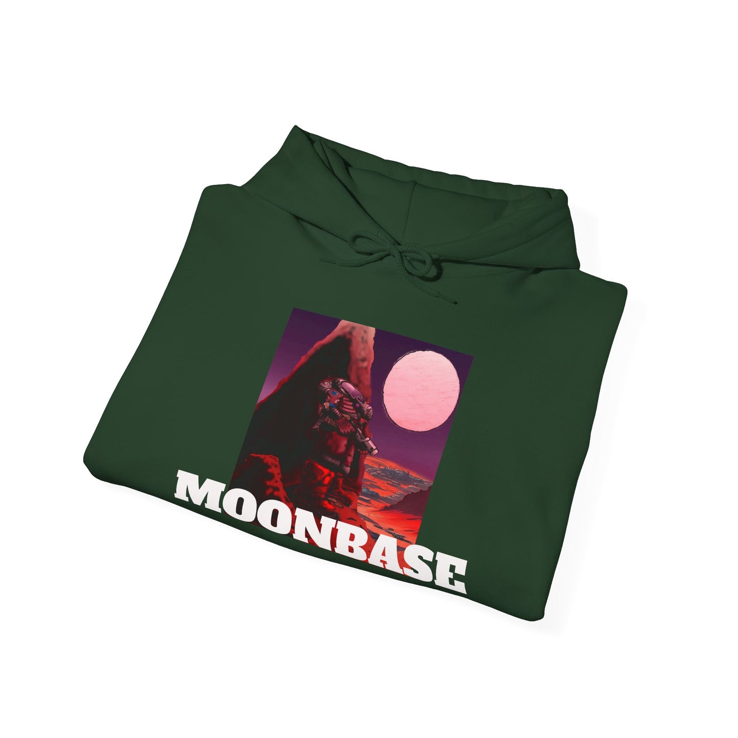Science Fiction Hoodie - MOON BASE Space Colonist Heavy Blend™ hoodie by Cheshire Moon T-Shirts and Designs
