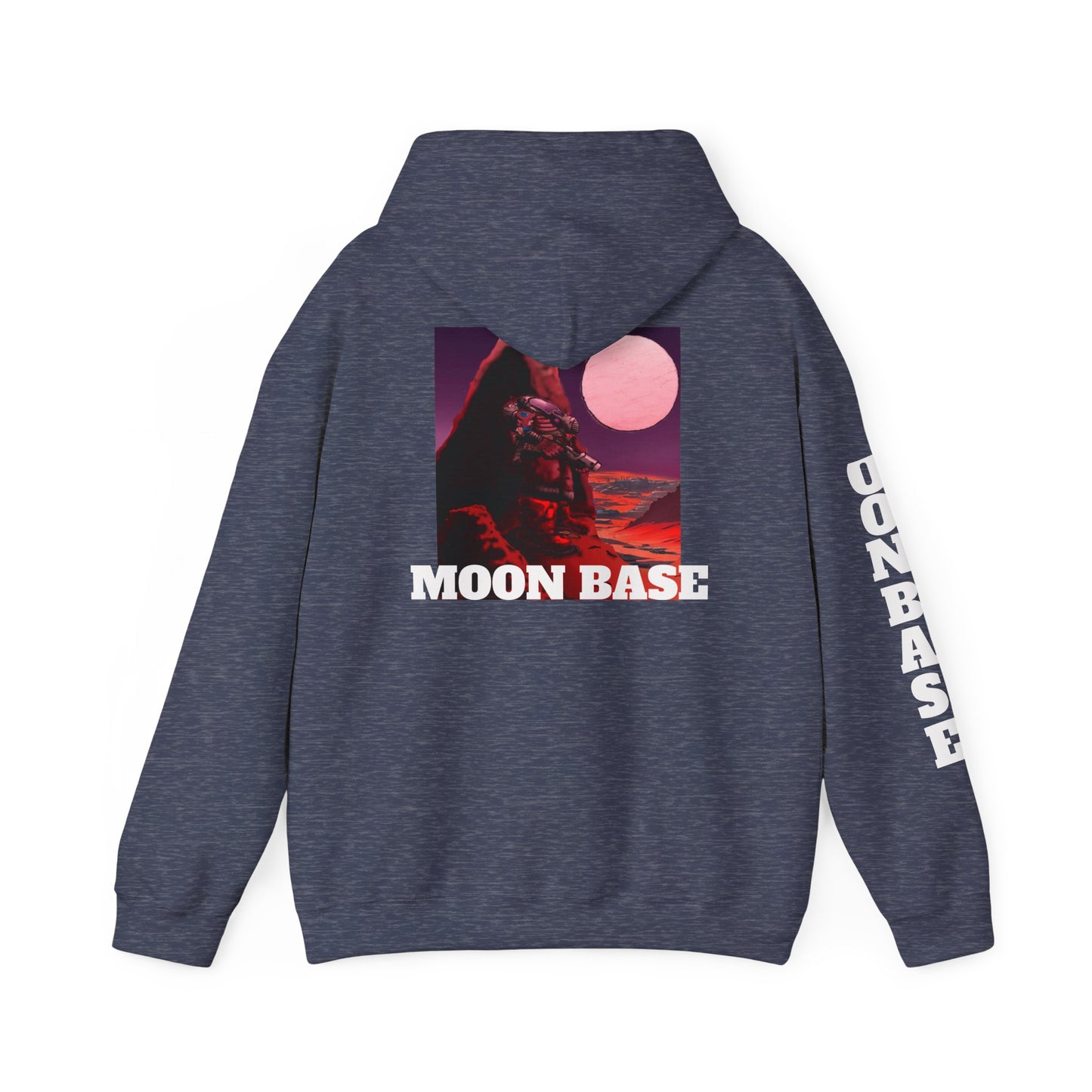Science Fiction Hoodie - MOON BASE Space Colonist Heavy Blend™ hoodie by Cheshire Moon T-Shirts and Designs