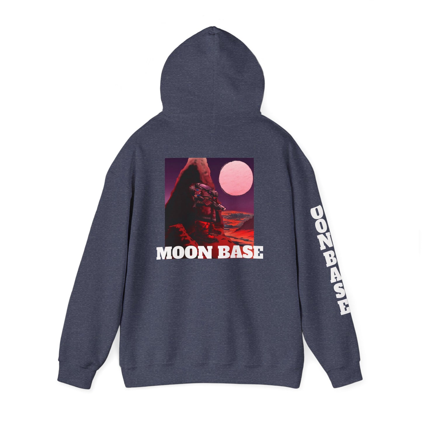 Science Fiction Hoodie - MOON BASE Space Colonist Heavy Blend™ hoodie by Cheshire Moon T-Shirts and Designs