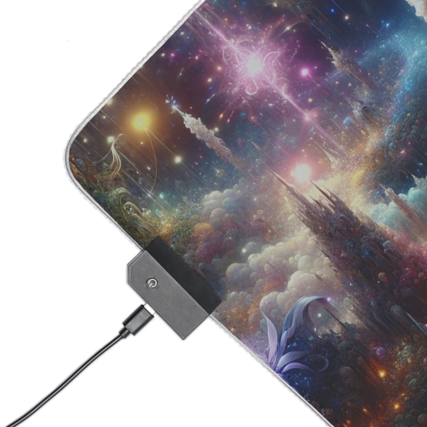 "No Dream Surrenders" LED Gaming Mouse Pad - RGB Gamer Desk Mat - Cheshire Moon T-Shirts and Designs