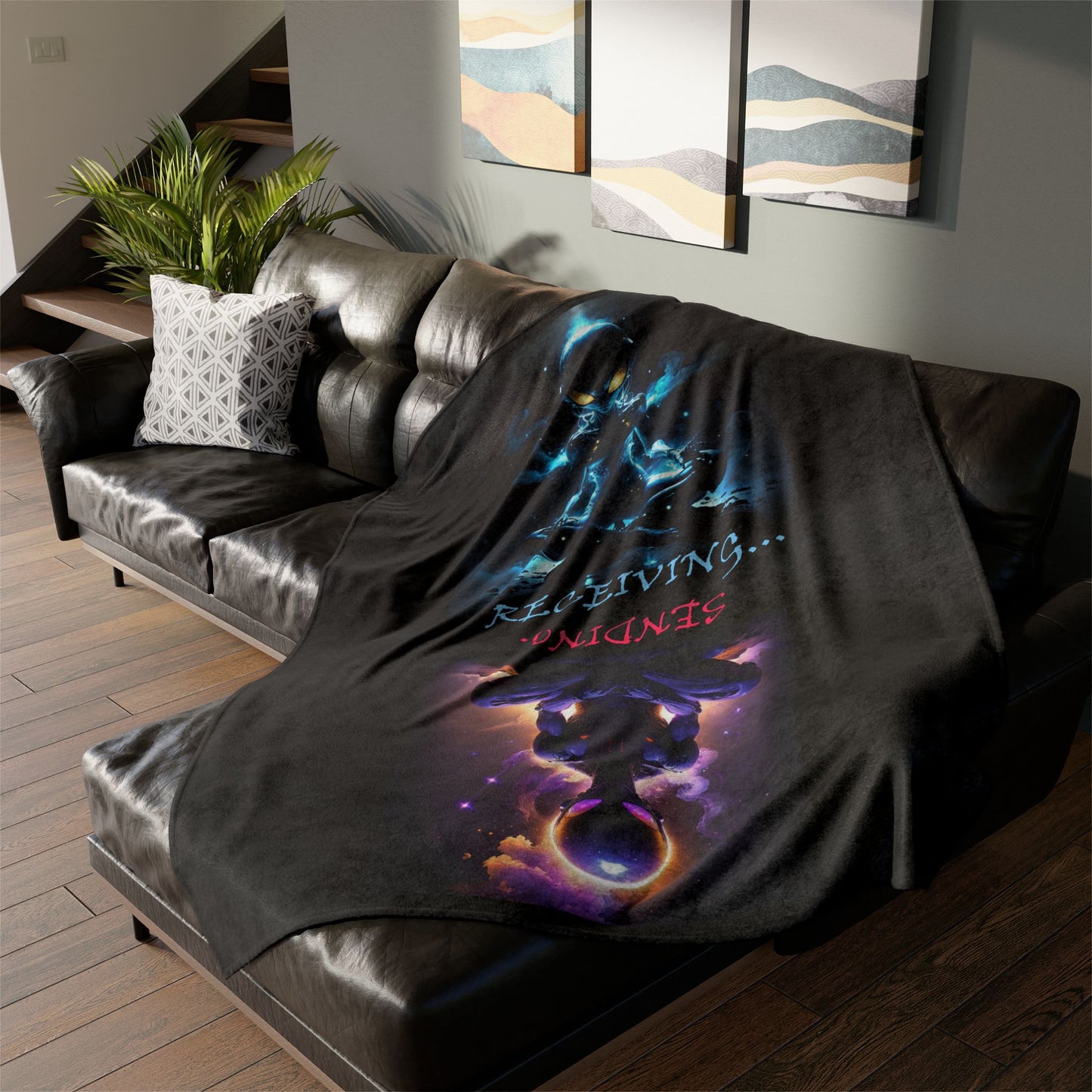 Two-Way Alien Communication Blanket: For the Extraterrestrial Enthusiast - Double Position Blanket by Cheshire Moon T-Shirts and Designs Blanket