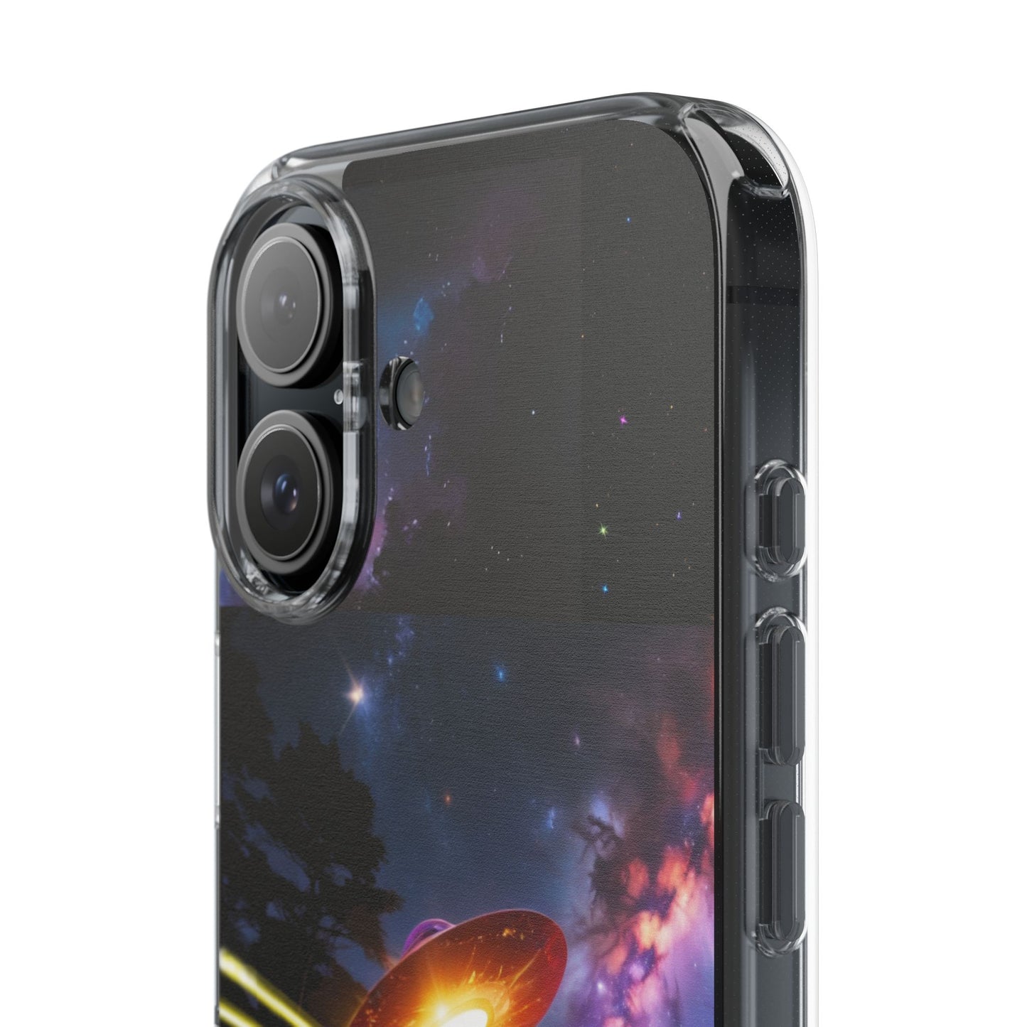 Cosmic Phone Case with 'Saucers' Design Phone Cover, Unique Gift for sci-fi Lovers, Trendy Tech Accessory, Chill Vibe
