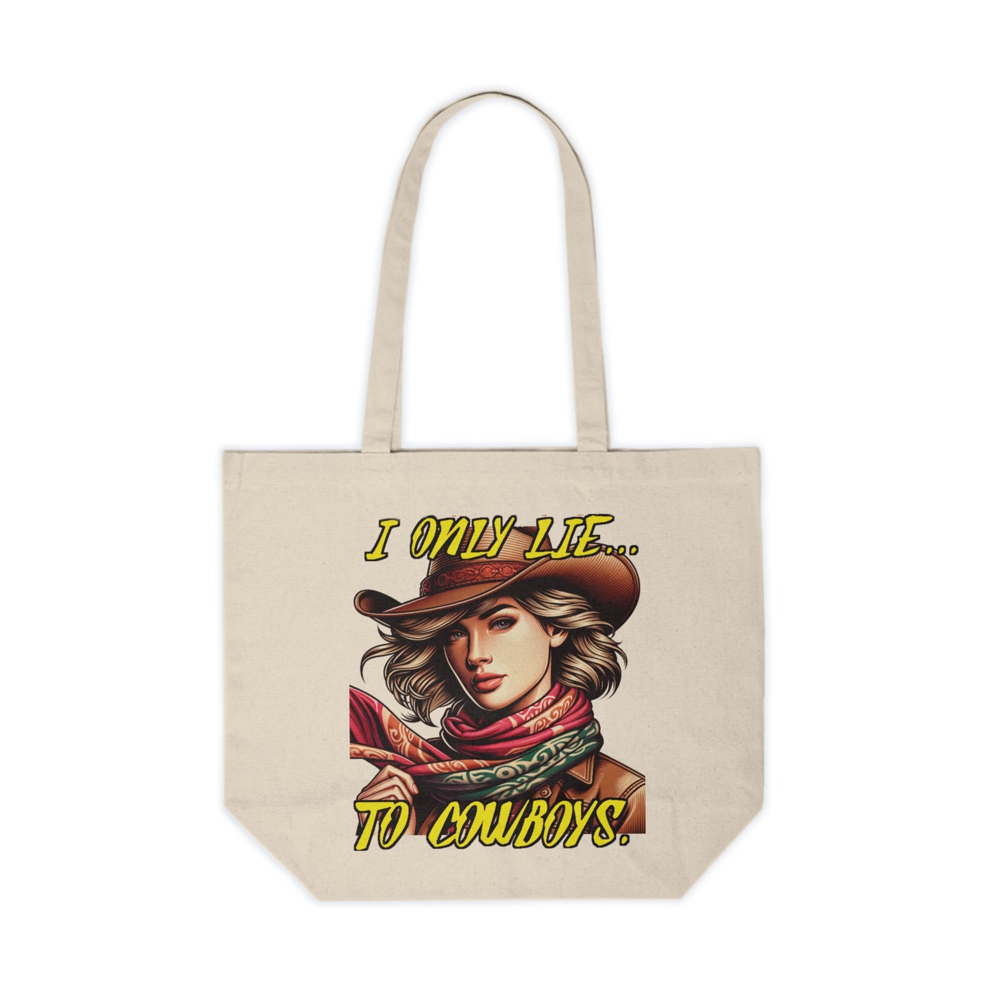 Cowboy Chic Tote Bag - Western Style Canvas Shopper - Cheshire Moon T-shirts and Designs