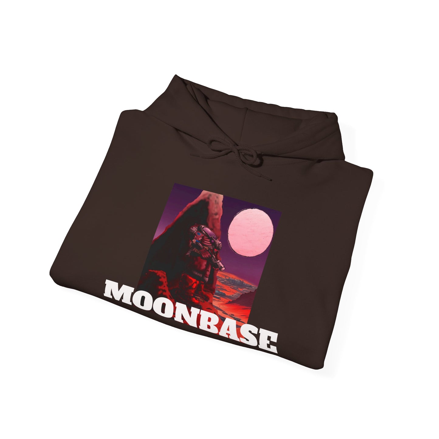Science Fiction Hoodie - MOON BASE Space Colonist Heavy Blend™ hoodie by Cheshire Moon T-Shirts and Designs