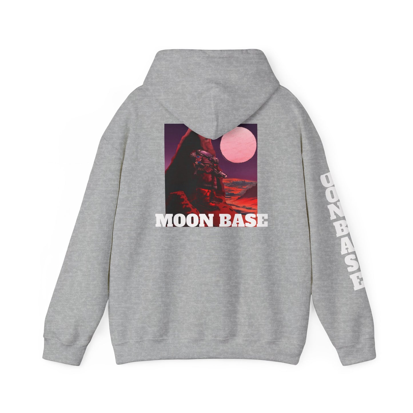 Science Fiction Hoodie - MOON BASE Space Colonist Heavy Blend™ hoodie by Cheshire Moon T-Shirts and Designs