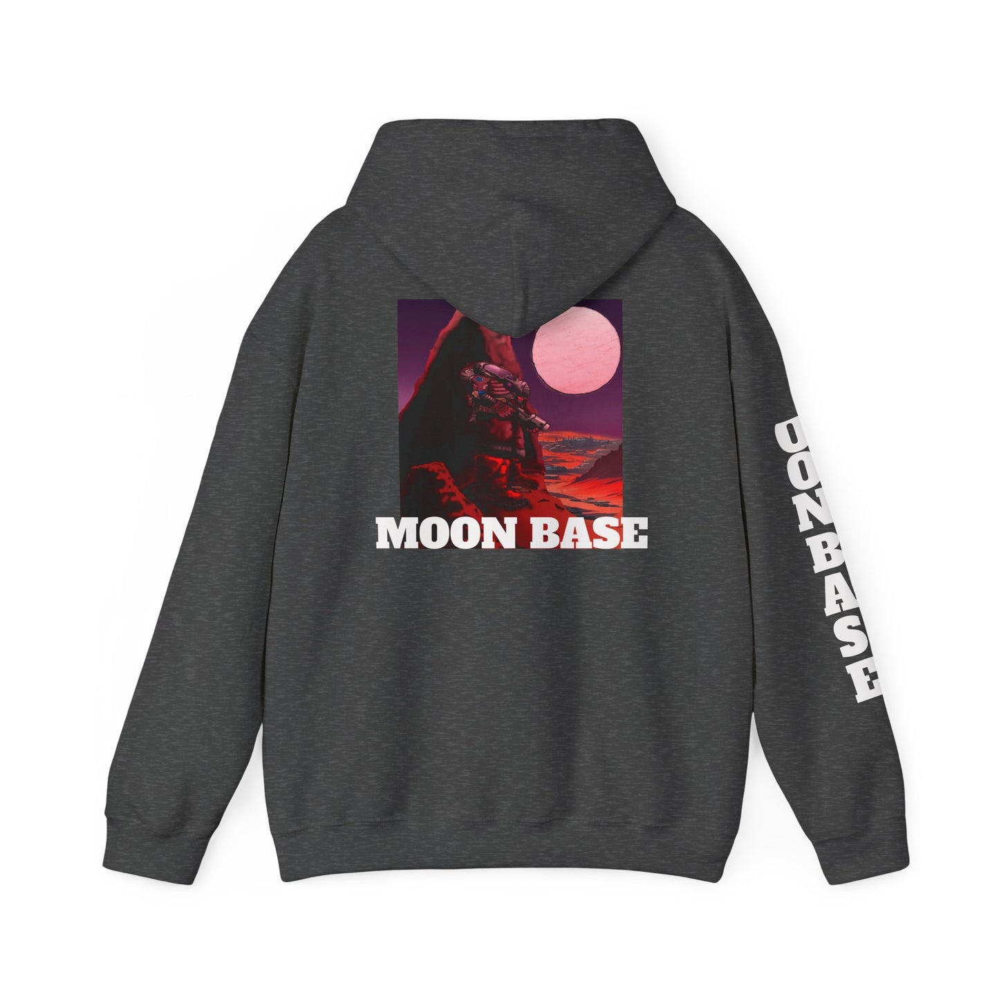 Science Fiction Hoodie - MOON BASE Space Colonist Heavy Blend™ hoodie by Cheshire Moon T-Shirts and Designs