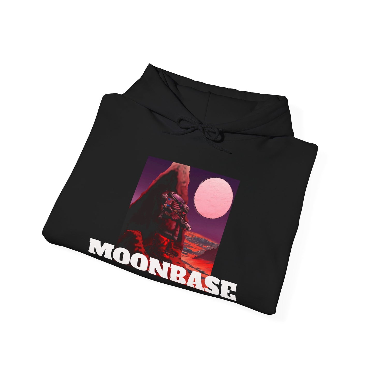 Science Fiction Hoodie - MOON BASE Space Colonist Heavy Blend™ hoodie by Cheshire Moon T-Shirts and Designs