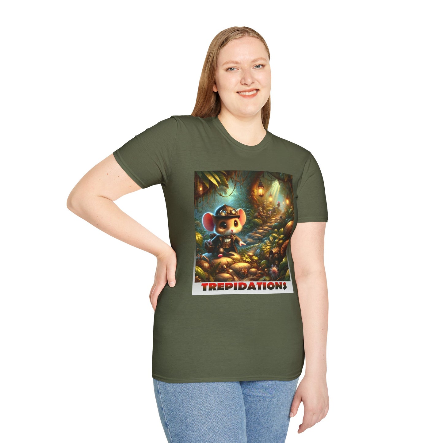 Adorable Cute Chibli Style T-shirt 'TREPIDATIONS' Fun Cozy Sweater by Cheshire Moon T-Shirts and Designs