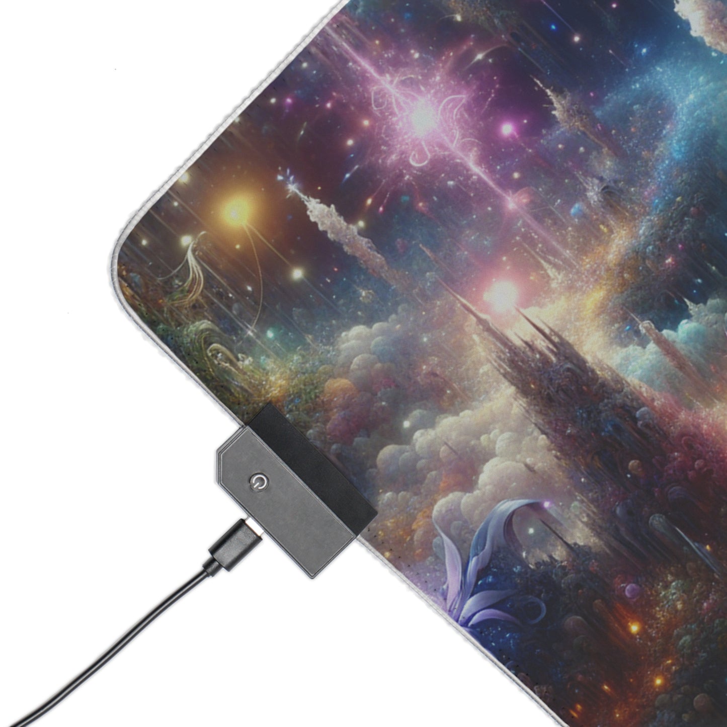 "No Dream Surrenders" LED Gaming Mouse Pad - RGB Gamer Desk Mat - Cheshire Moon T-Shirts and Designs