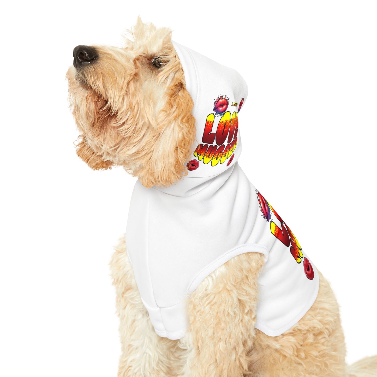 Cute Pet Hoodie "Love Mugged Dog Hoodie : I'm the Victim of Unconditional Love, Funny Pet Clothes, Cozy Animal Wear