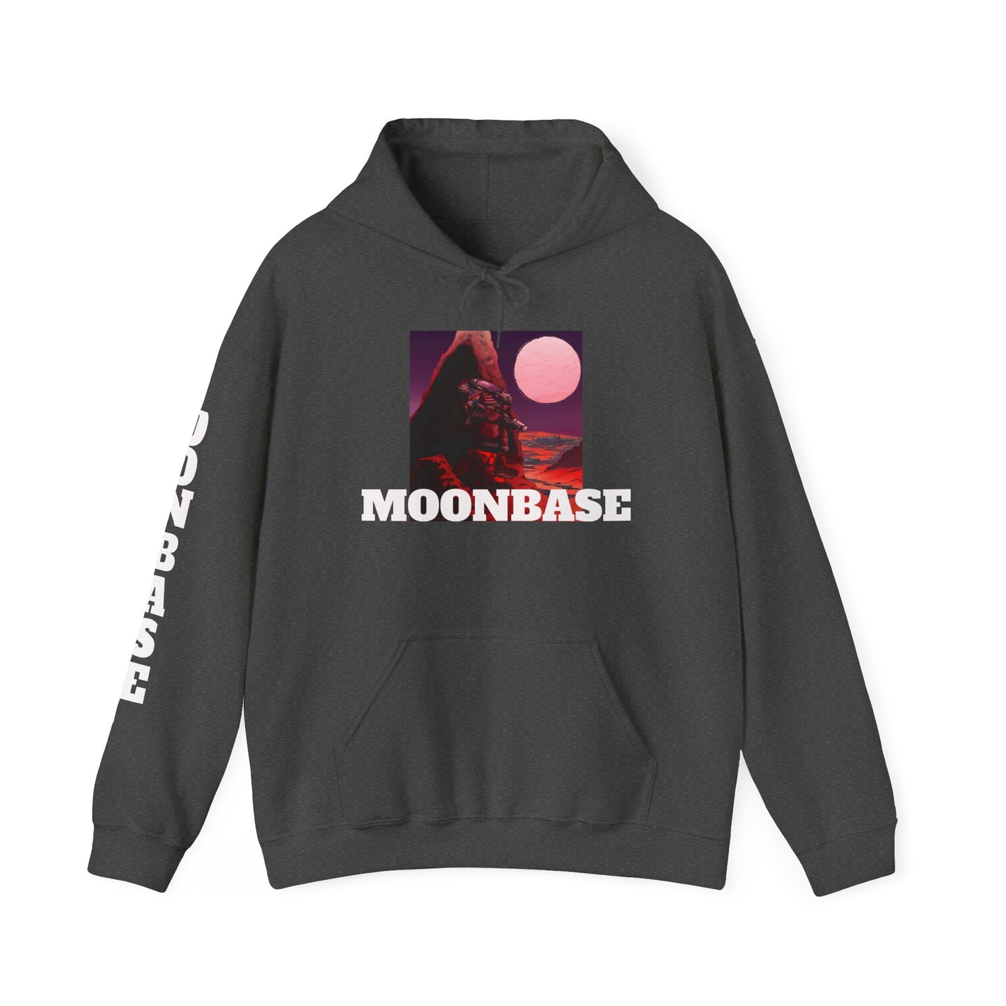 Science Fiction Hoodie - MOON BASE Space Colonist Heavy Blend™ hoodie by Cheshire Moon T-Shirts and Designs