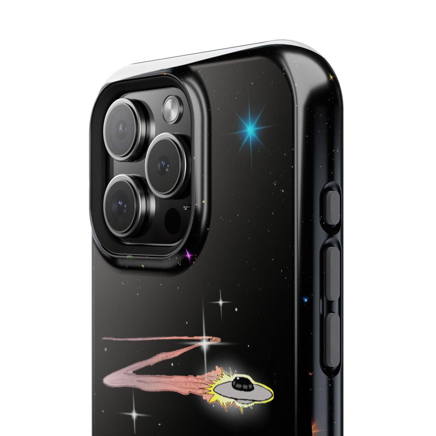'Flying Saucer' Resistant Phone Case, Galaxy Space Design, Perfect Gift for Sci-Fi Lovers, Unique Phone Protector, Starry Night