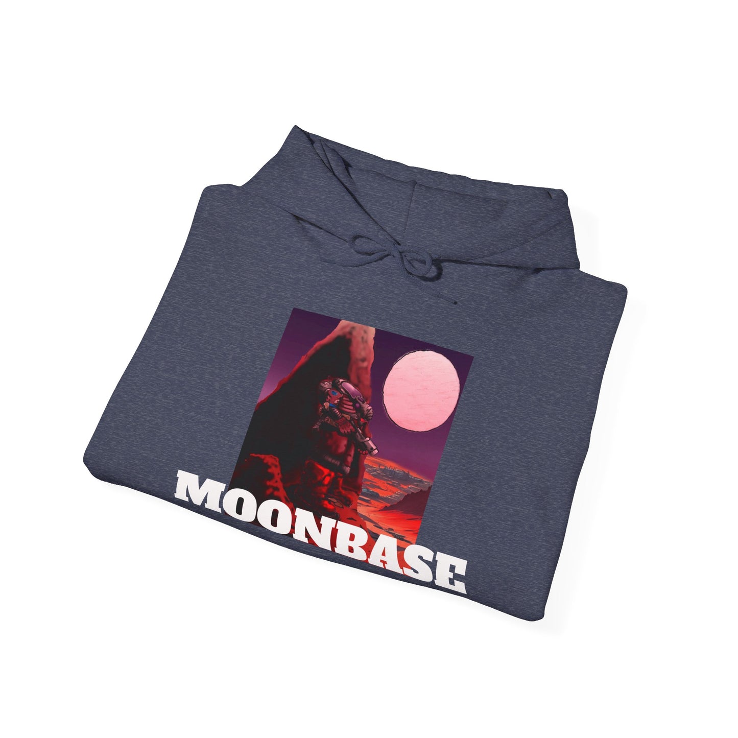 Science Fiction Hoodie - MOON BASE Space Colonist Heavy Blend™ hoodie by Cheshire Moon T-Shirts and Designs