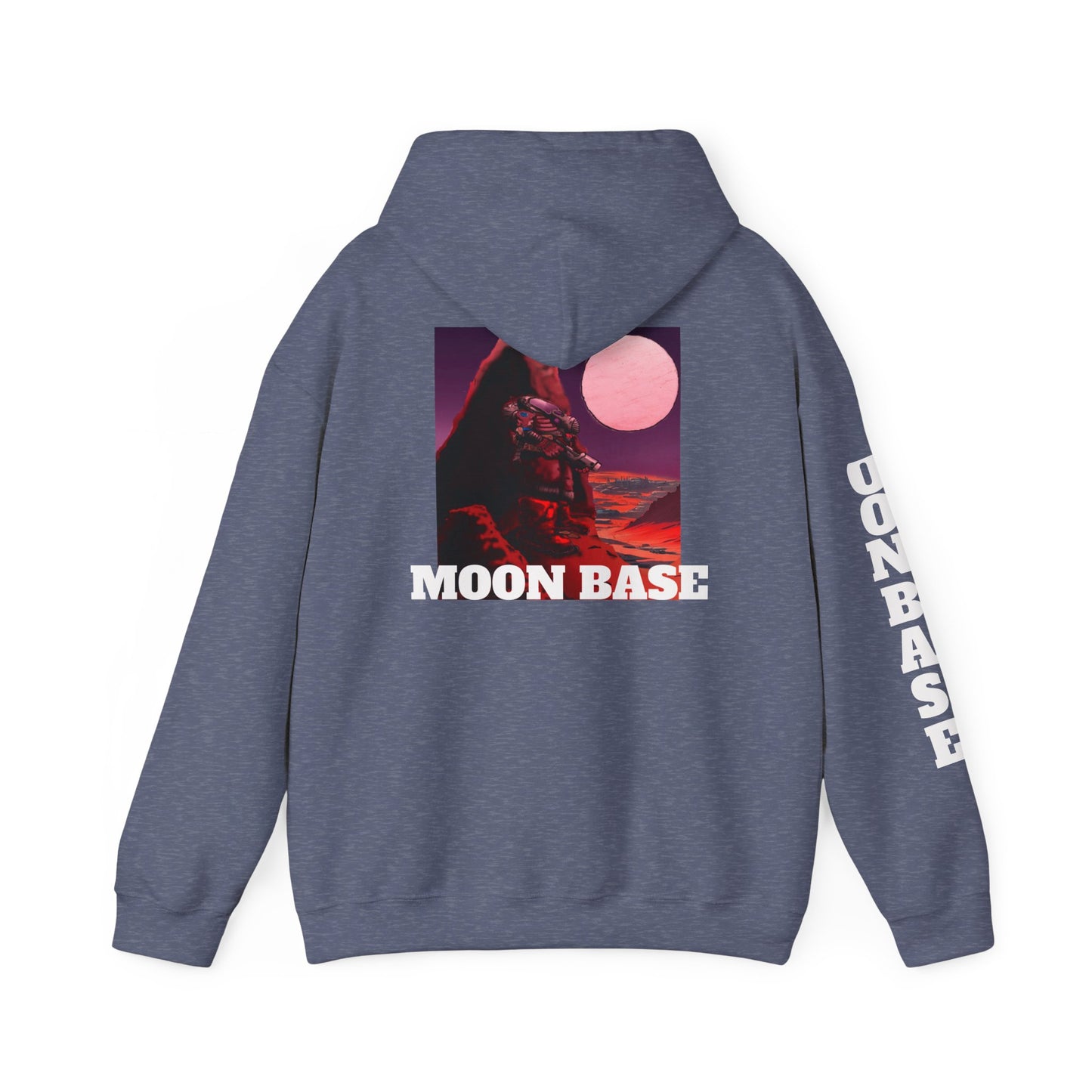 Science Fiction Hoodie - MOON BASE Space Colonist Heavy Blend™ hoodie by Cheshire Moon T-Shirts and Designs