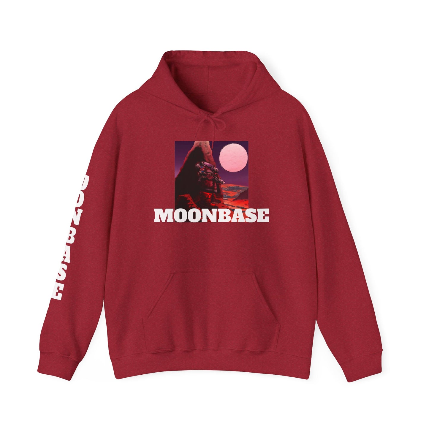 Science Fiction Hoodie - MOON BASE Space Colonist Heavy Blend™ hoodie by Cheshire Moon T-Shirts and Designs