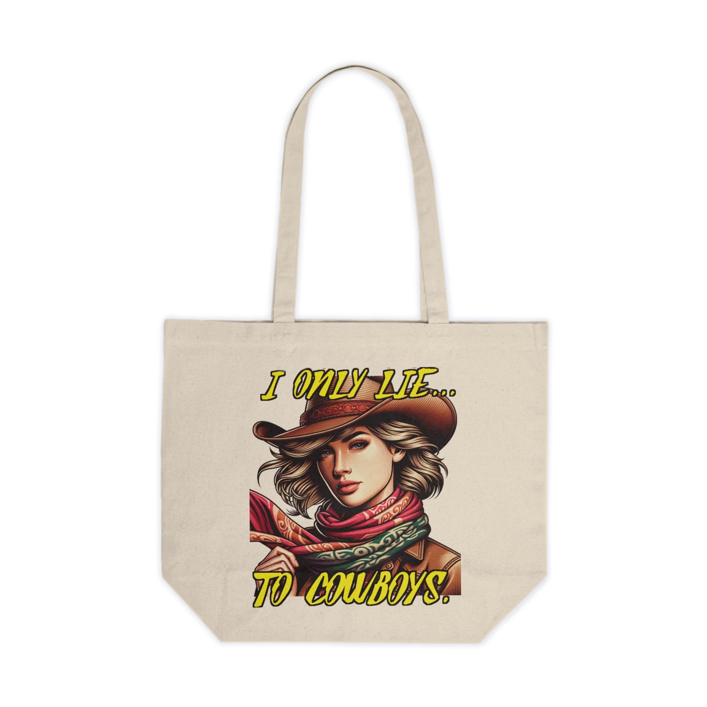 Cowboy Chic Tote Bag - Western Style Canvas Shopper - Cheshire Moon T-shirts and Designs