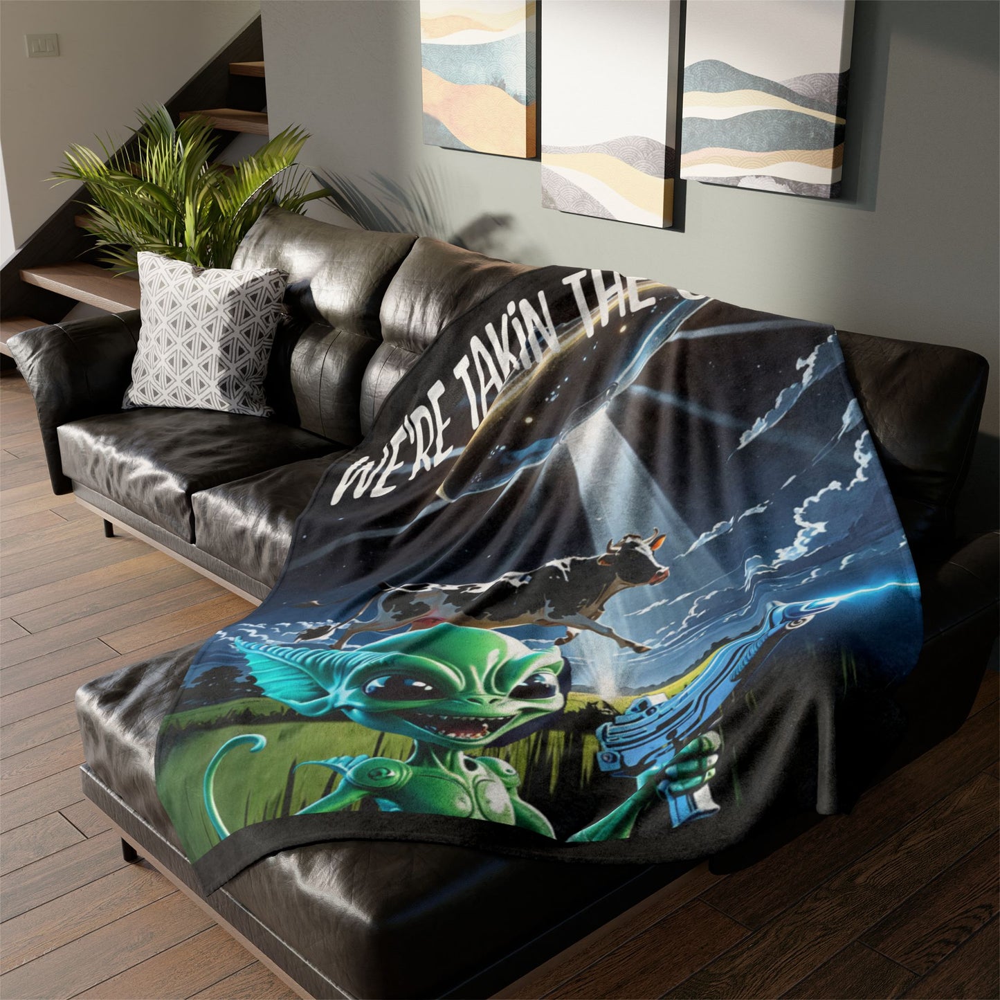 "WE'RE TAKIN THE COW!" Blanket: May the Cheshire Moon Protect Your Livestock by Cheshire Moon T-Shirts and Designs