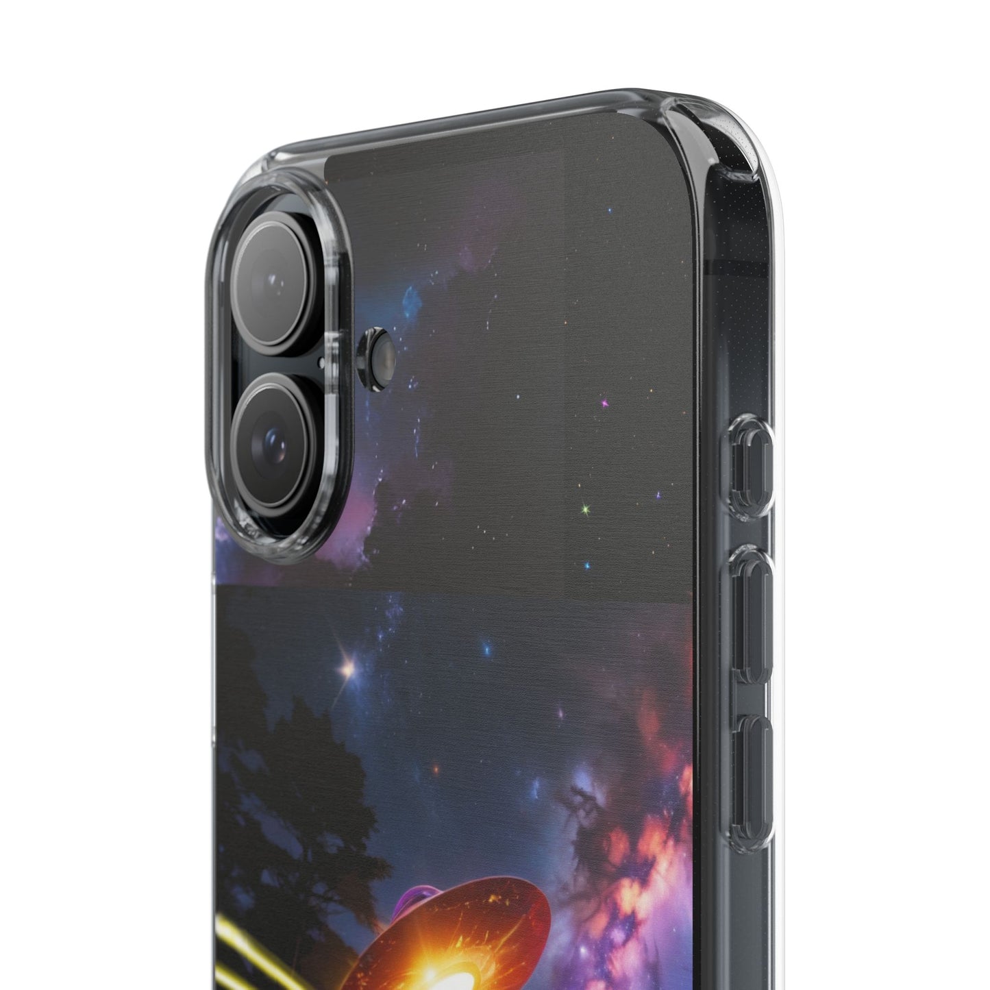 Cosmic Phone Case with 'Saucers' Design Phone Cover, Unique Gift for sci-fi Lovers, Trendy Tech Accessory, Chill Vibe