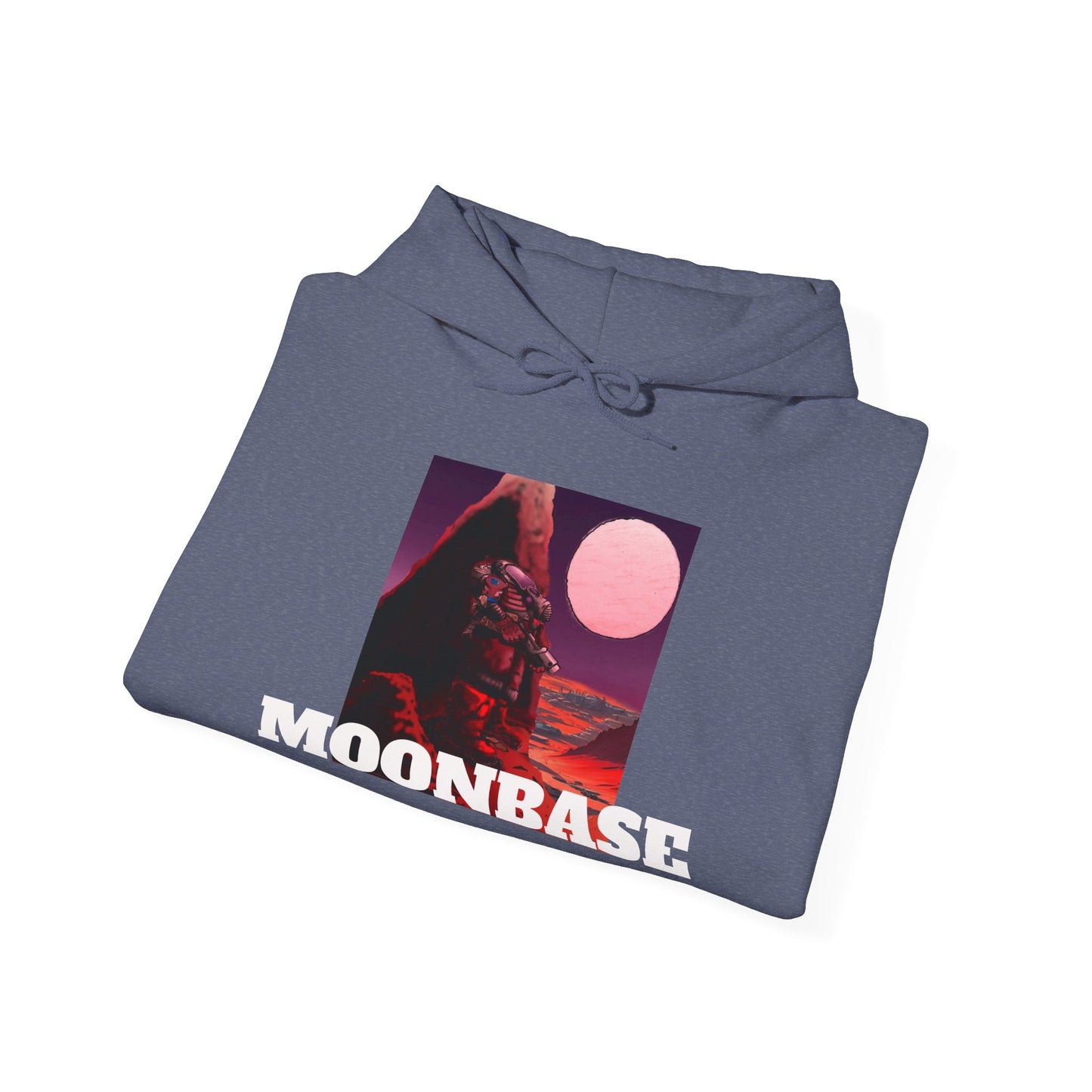 Science Fiction Hoodie - MOON BASE Space Colonist Heavy Blend™ hoodie by Cheshire Moon T-Shirts and Designs