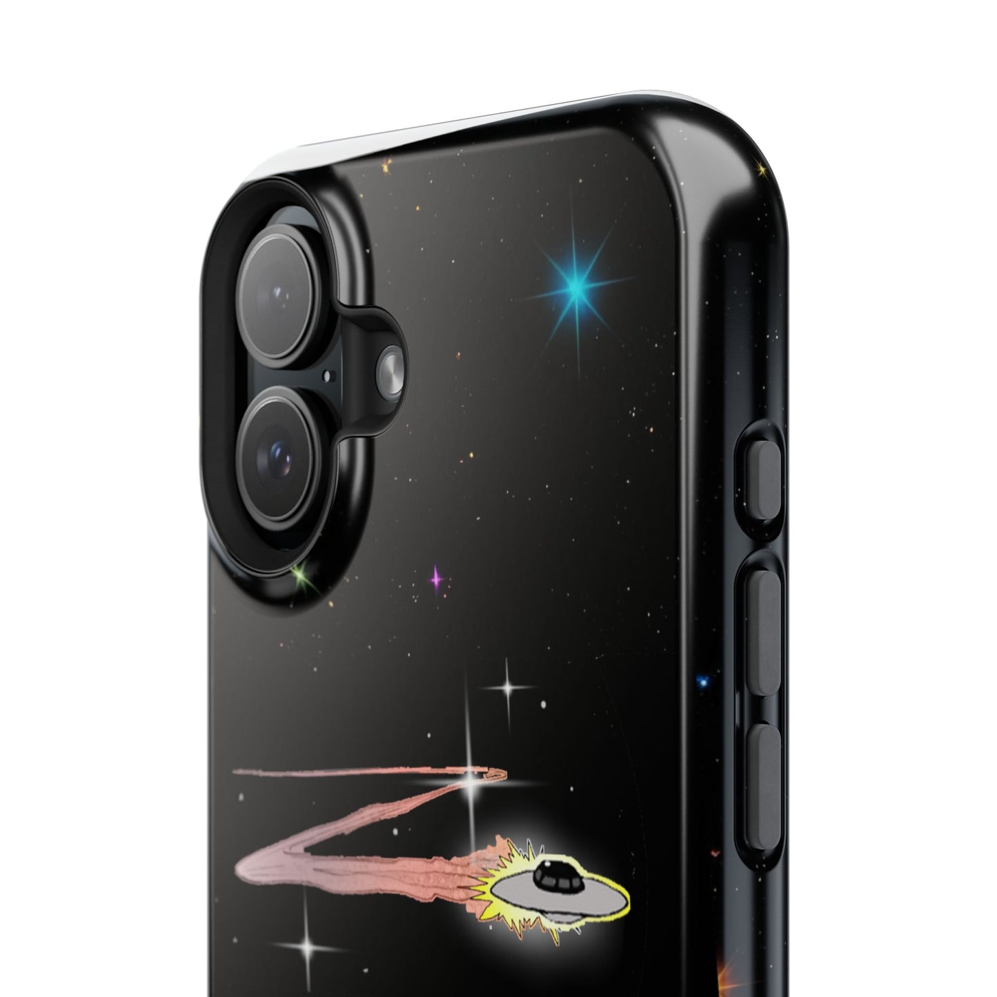 'Flying Saucer' Resistant Phone Case, Galaxy Space Design, Perfect Gift for Sci-Fi Lovers, Unique Phone Protector, Starry Night