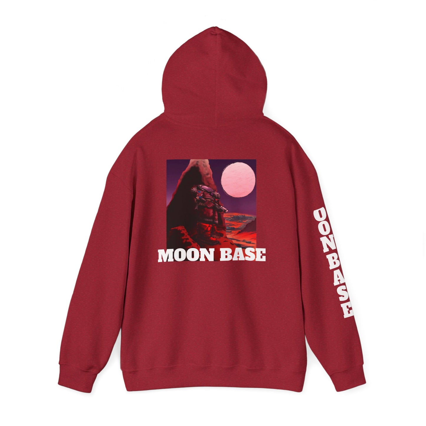 Science Fiction Hoodie - MOON BASE Space Colonist Heavy Blend™ hoodie by Cheshire Moon T-Shirts and Designs