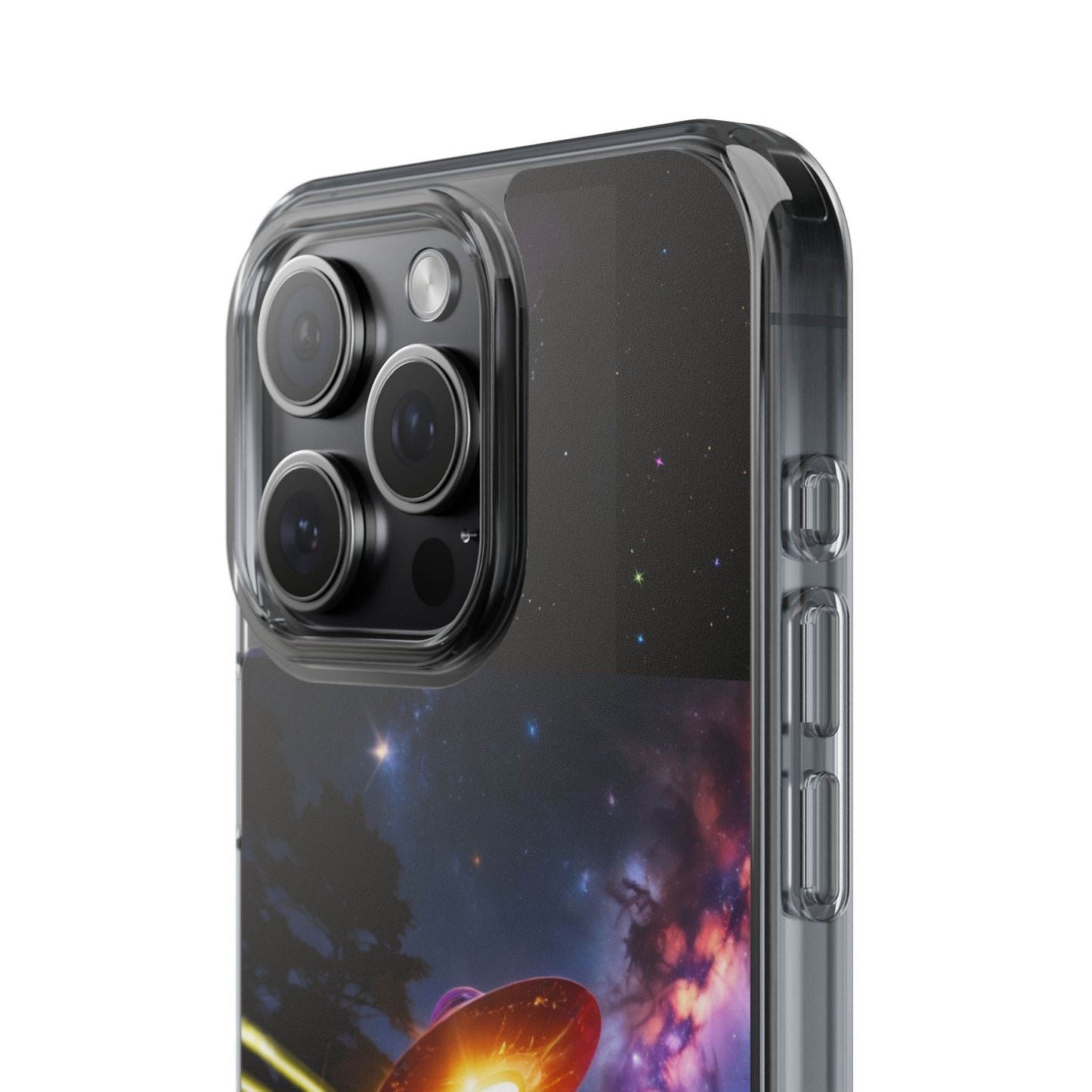 Cosmic Phone Case with 'Saucers' Design Phone Cover, Unique Gift for sci-fi Lovers, Trendy Tech Accessory, Chill Vibe
