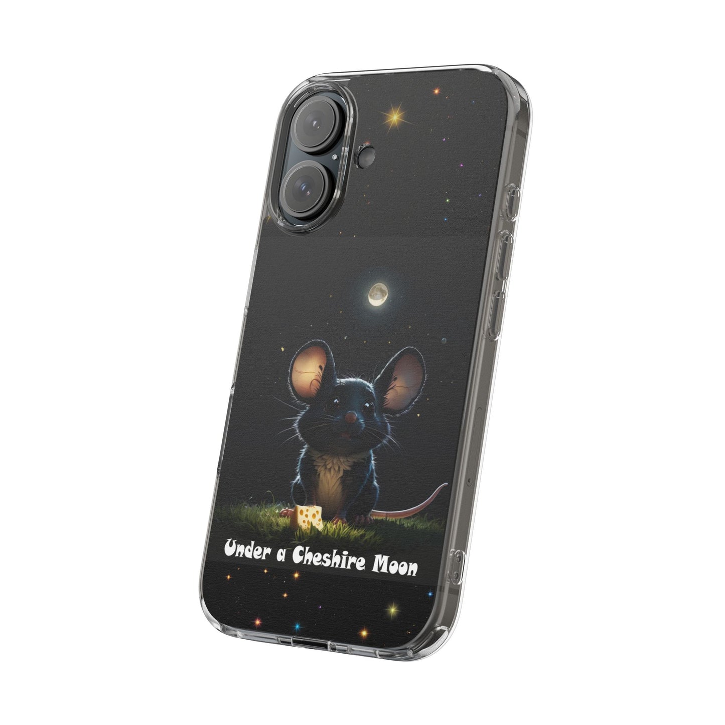 Adorable Phone Case 'Under A Cheshire Moon' Design, Mouse Phone Cover, Unique Gift for animal Lovers, Trendy Cute
