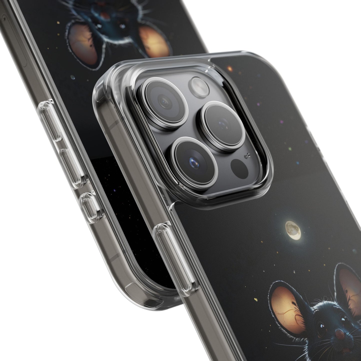 Adorable Phone Case 'Under A Cheshire Moon' Design, Mouse Phone Cover, Unique Gift for animal Lovers, Trendy Cute
