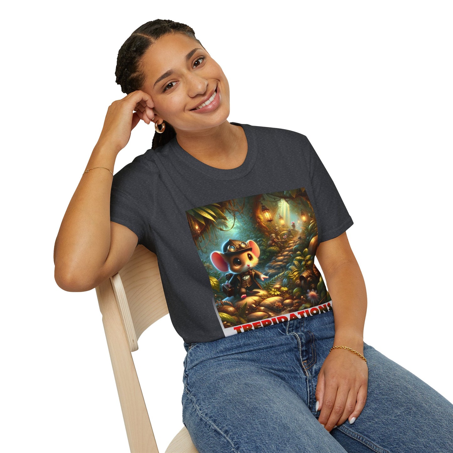 Adorable Cute Chibli Style T-shirt 'TREPIDATIONS' Fun Cozy Sweater by Cheshire Moon T-Shirts and Designs