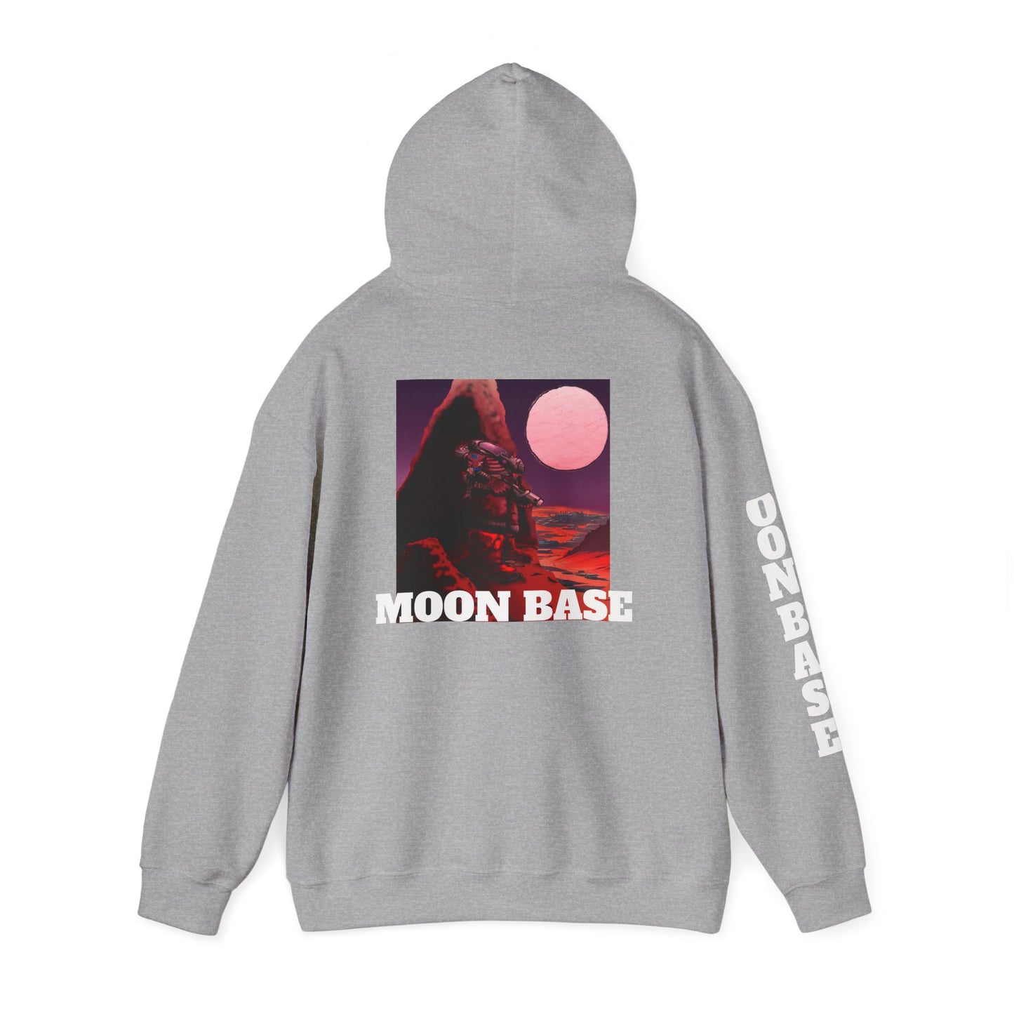 Science Fiction Hoodie - MOON BASE Space Colonist Heavy Blend™ hoodie by Cheshire Moon T-Shirts and Designs