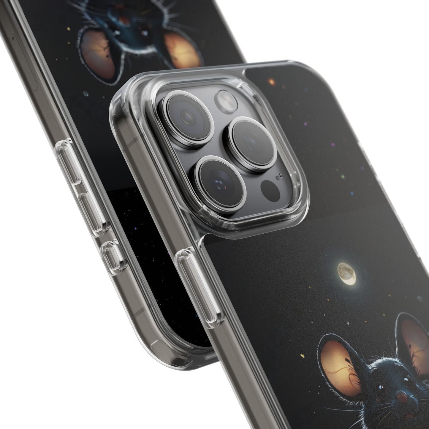 Adorable Phone Case 'Under A Cheshire Moon' Design, Mouse Phone Cover, Unique Gift for animal Lovers, Trendy Cute