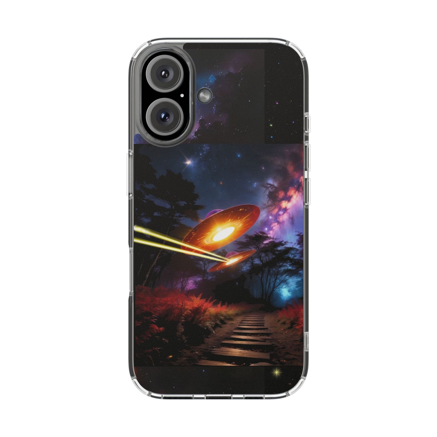 Cosmic Phone Case with 'Saucers' Design Phone Cover, Unique Gift for sci-fi Lovers, Trendy Tech Accessory, Chill Vibe
