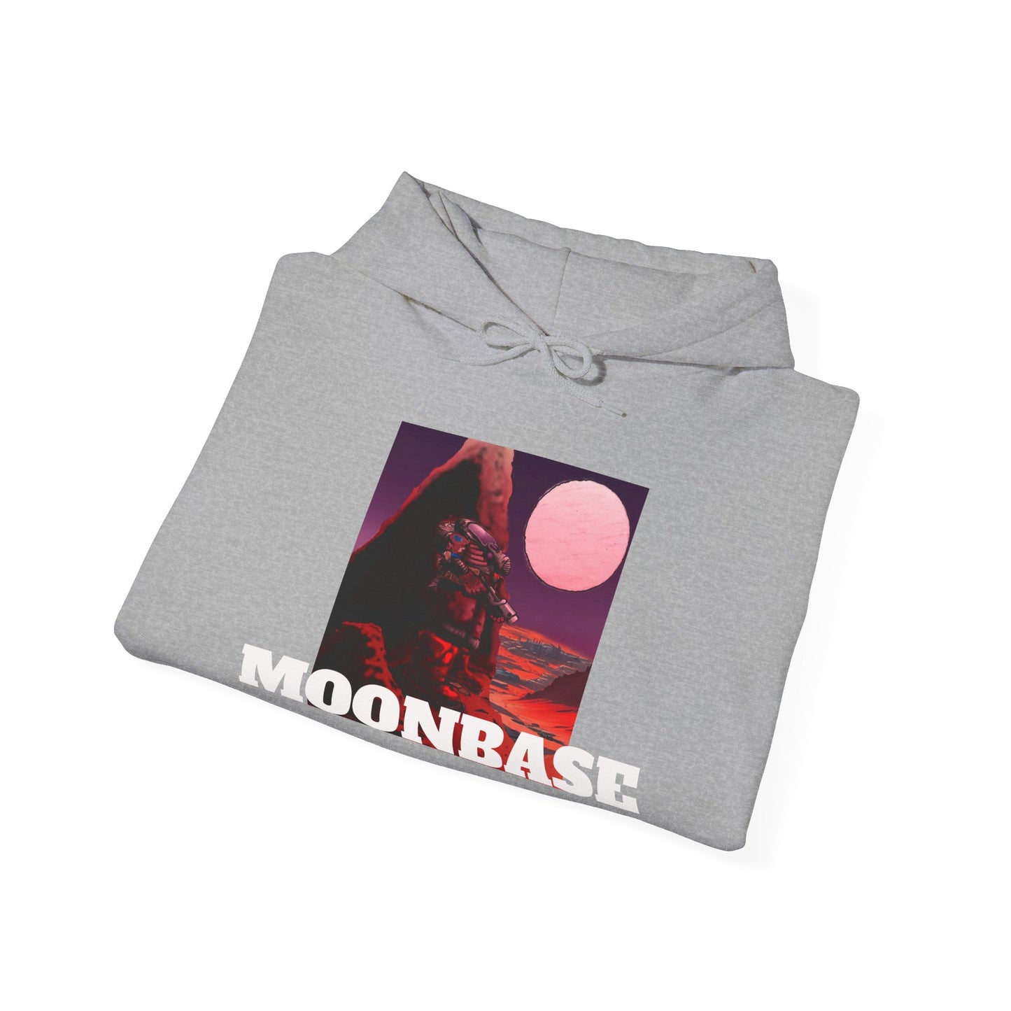 Science Fiction Hoodie - MOON BASE Space Colonist Heavy Blend™ hoodie by Cheshire Moon T-Shirts and Designs