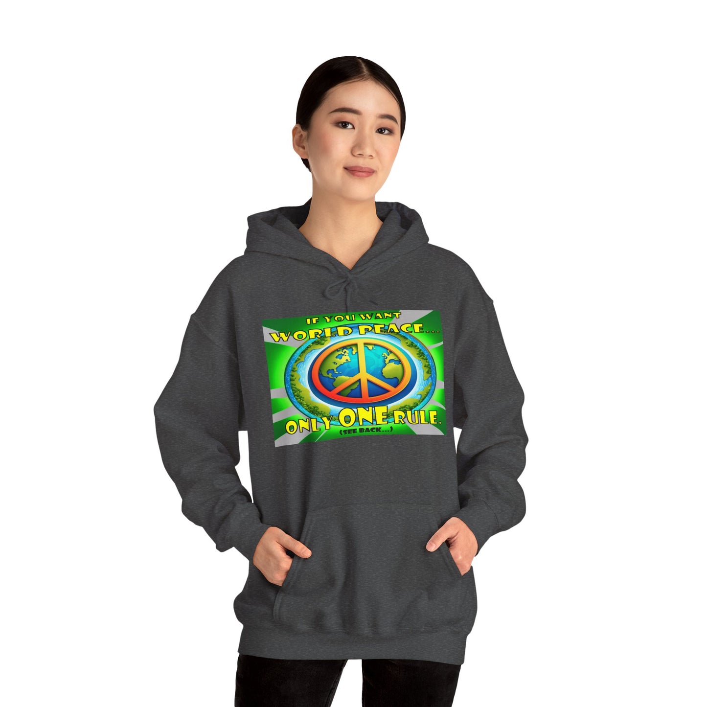 "The Answer to World Peace" Hoodie - The Perfect Gift for Peace Lovers -The Rule for World Peace by Cheshire Moon T-Shirts and Designs
