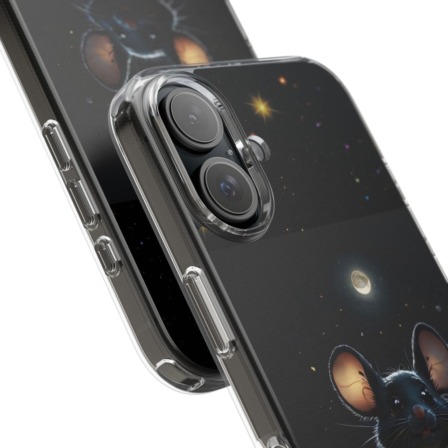 Adorable Phone Case 'Under A Cheshire Moon' Design, Mouse Phone Cover, Unique Gift for animal Lovers, Trendy Cute