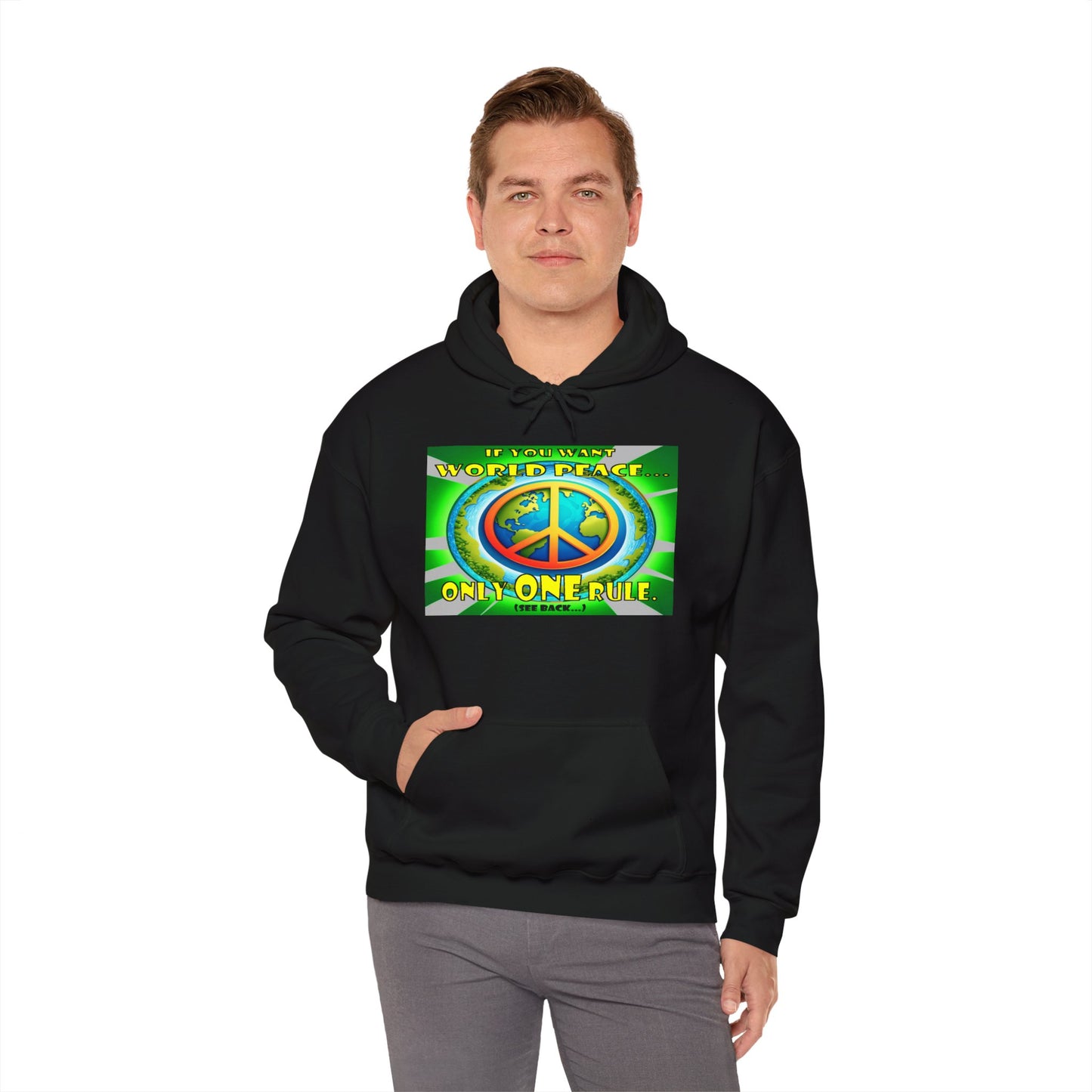 "The Answer to World Peace" Hoodie - The Perfect Gift for Peace Lovers -The Rule for World Peace by Cheshire Moon T-Shirts and Designs