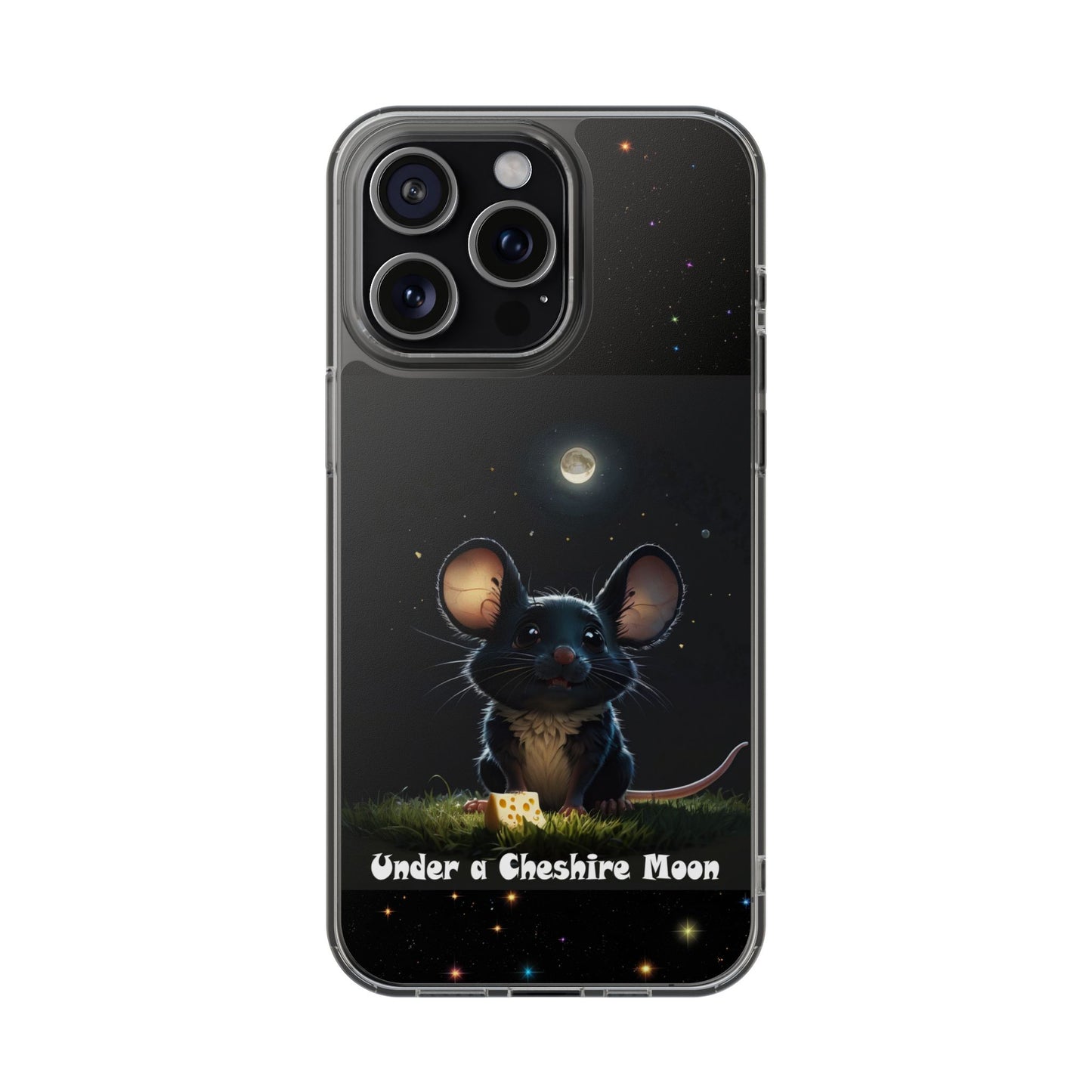 Adorable Phone Case 'Under A Cheshire Moon' Design, Mouse Phone Cover, Unique Gift for animal Lovers, Trendy Cute