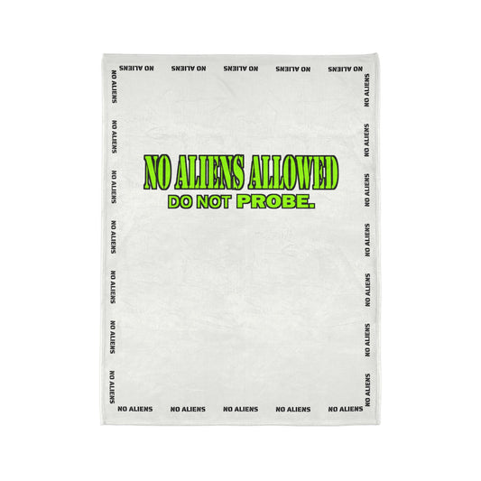 "No Aliens Allowed" Emergency Blanket: The Funny Way to Evict Extraterrestrials from Your Home! by Cheshire Moon T-Shirts and Designs