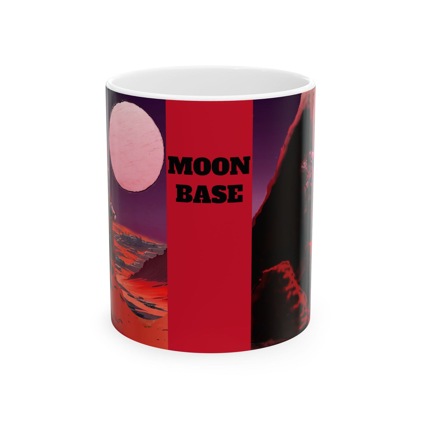 MOON BASE Science Fiction Mug - Captivating Lunar Design for Coffee Lovers by Cheshire Moon T-Shirts and Designs
