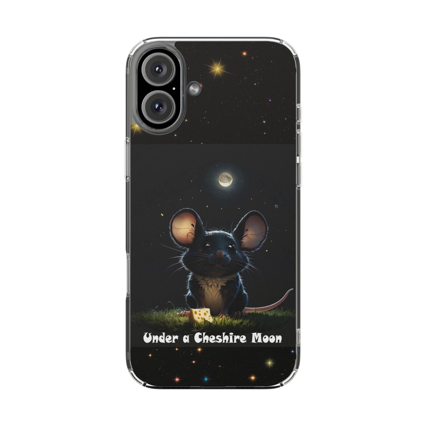 Adorable Phone Case 'Under A Cheshire Moon' Design, Mouse Phone Cover, Unique Gift for animal Lovers, Trendy Cute