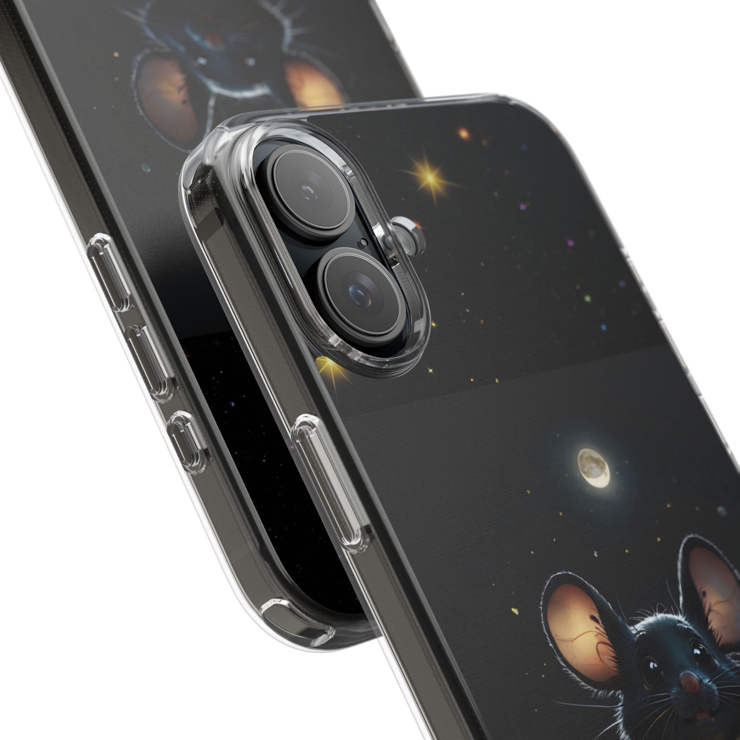 Adorable Phone Case 'Under A Cheshire Moon' Design, Mouse Phone Cover, Unique Gift for animal Lovers, Trendy Cute