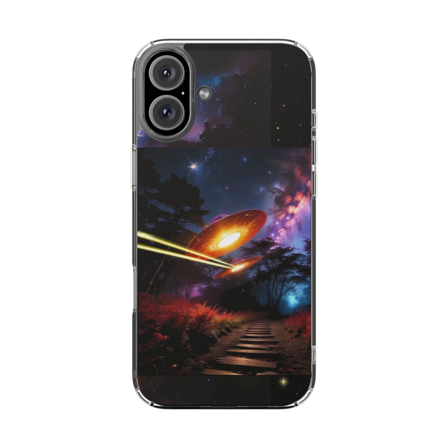 Cosmic Phone Case with 'Saucers' Design Phone Cover, Unique Gift for sci-fi Lovers, Trendy Tech Accessory, Chill Vibe