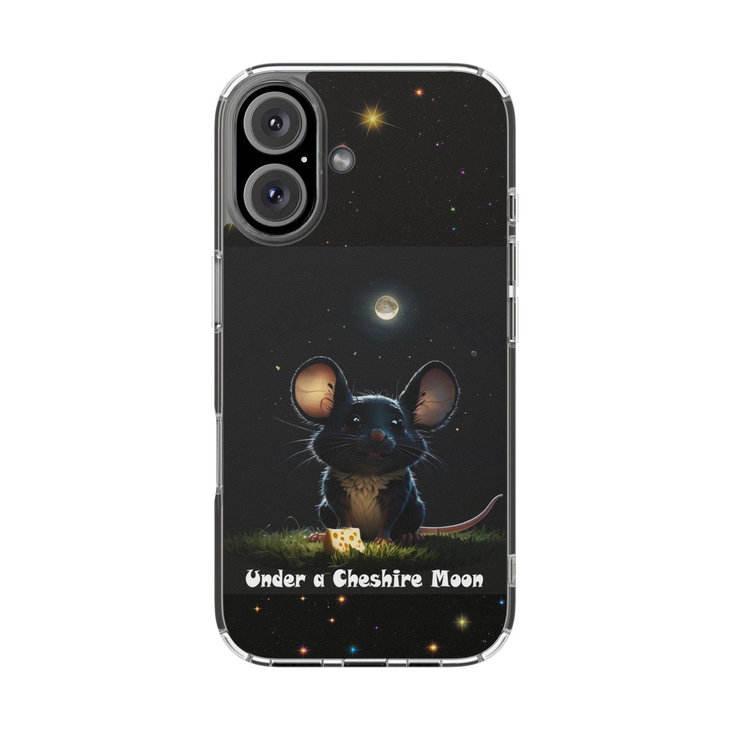 Adorable Phone Case 'Under A Cheshire Moon' Design, Mouse Phone Cover, Unique Gift for animal Lovers, Trendy Cute