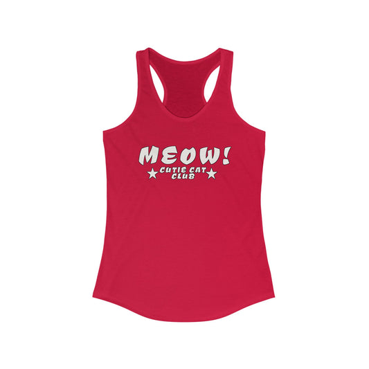 MEOW - Cutie Cat Club Shirt: Racerback Tank Top – Crazy Cat Club