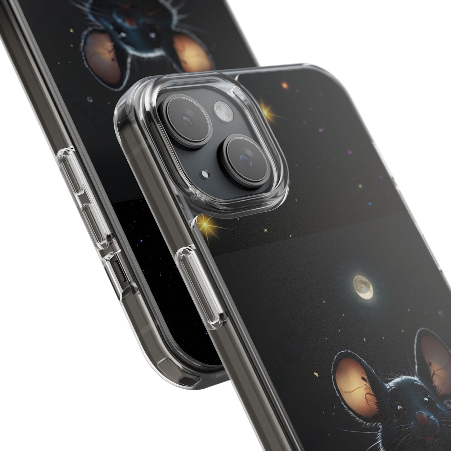 Adorable Phone Case 'Under A Cheshire Moon' Design, Mouse Phone Cover, Unique Gift for animal Lovers, Trendy Cute