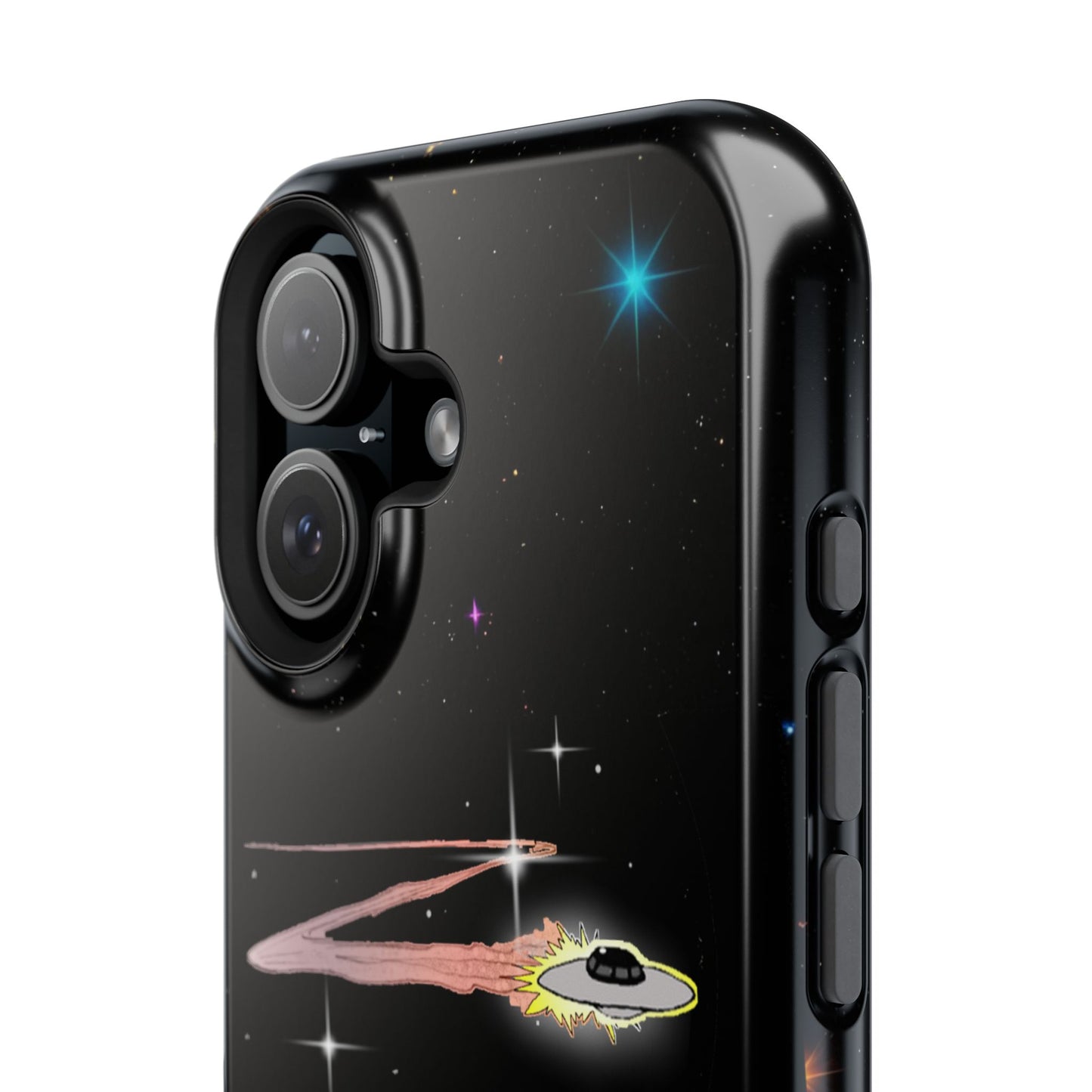 'Flying Saucer' Resistant Phone Case, Galaxy Space Design, Perfect Gift for Sci-Fi Lovers, Unique Phone Protector, Starry Night