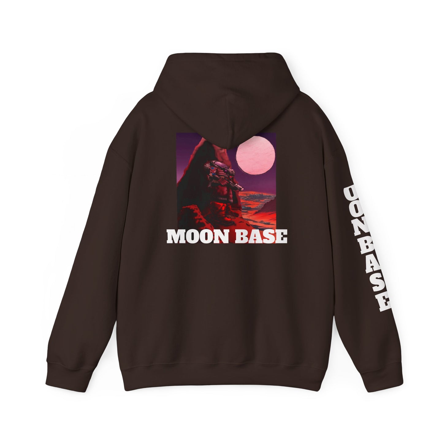 Science Fiction Hoodie - MOON BASE Space Colonist Heavy Blend™ hoodie by Cheshire Moon T-Shirts and Designs