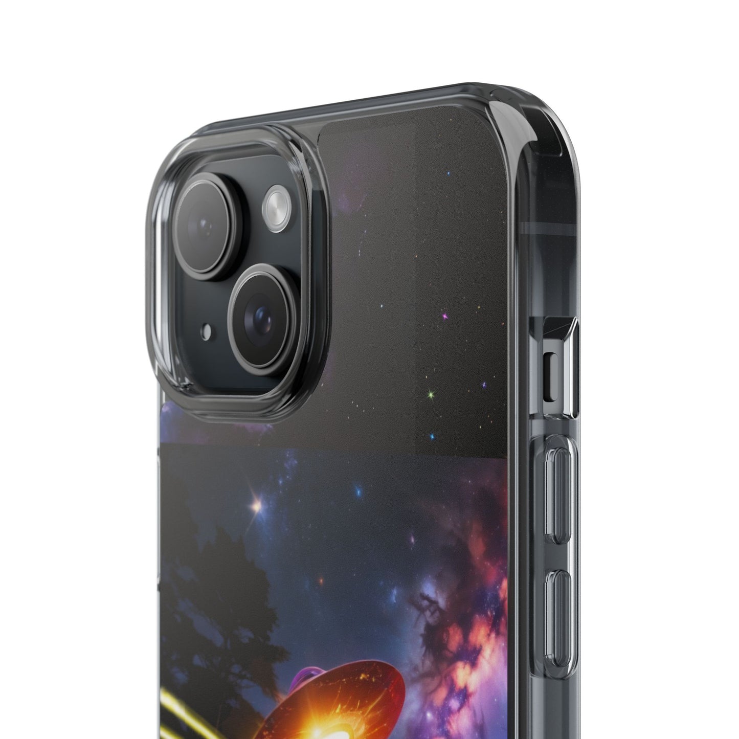 Cosmic Phone Case with 'Saucers' Design Phone Cover, Unique Gift for sci-fi Lovers, Trendy Tech Accessory, Chill Vibe