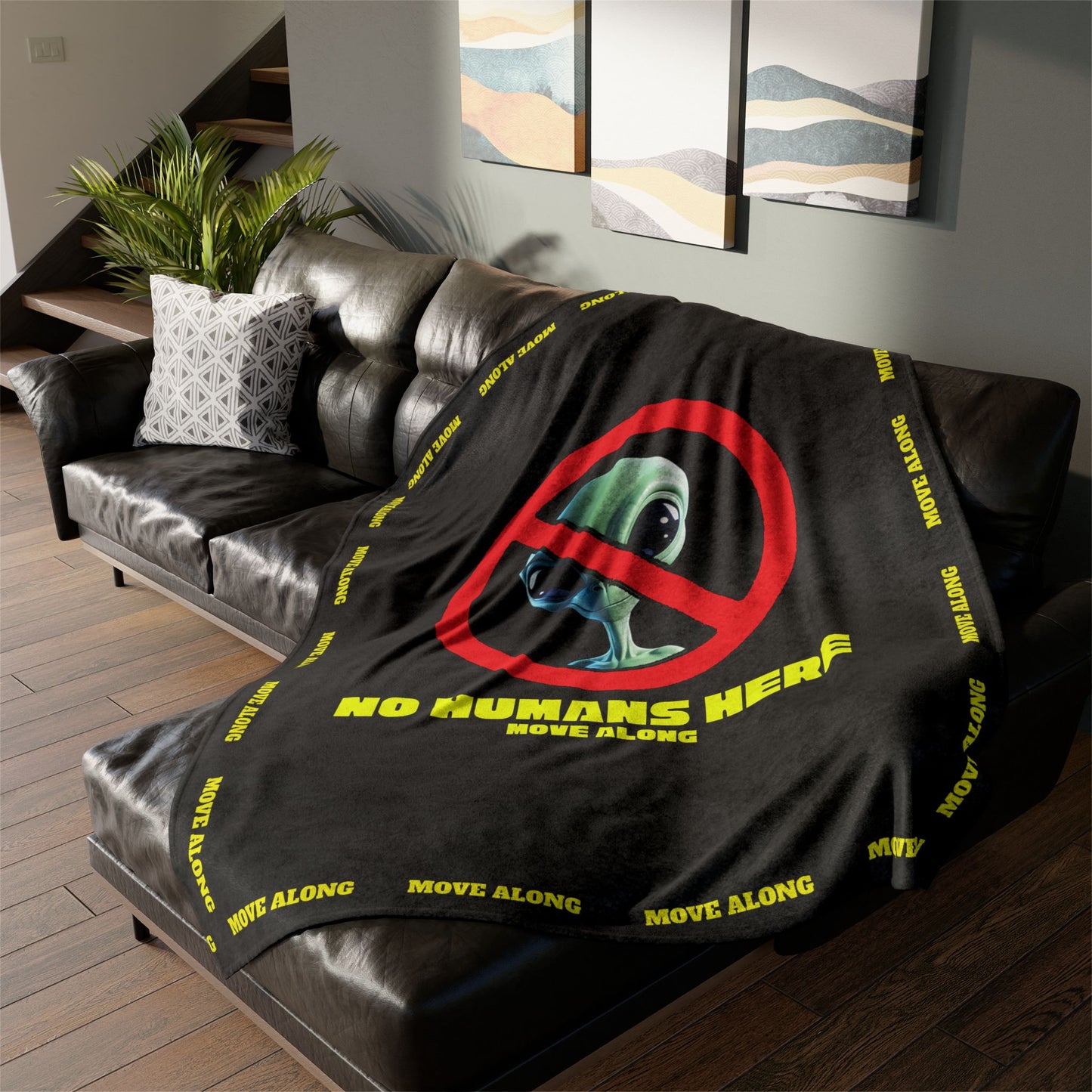 "MOVE ALONG" Emergency Blanket: The Funny Way to Tell Aliens to Keep Moving! by Cheshire Moon T-Shirts and Designs Blanket