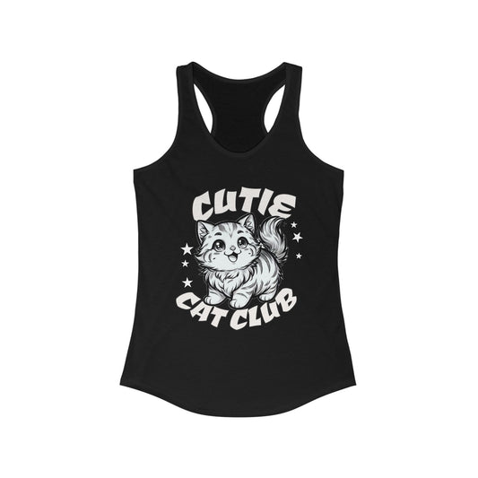 Cutie Cat Club Shirt: Racerback Tank Top – Crazy Cat Person in Training